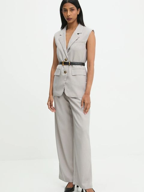 Answear.LAB komplet - kamizelka i spodnie damski kolor szary - zdjęcie produktu nr 1