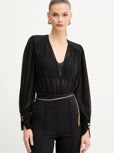 Elisabetta Franchi body damska kolor czarny gładka CB00857E2 - zdjęcie produktu nr 1