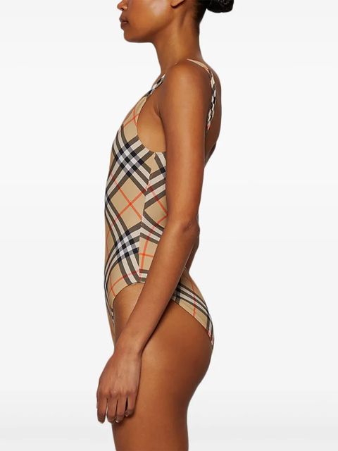 Burberry checked swimsuit - Neutrals