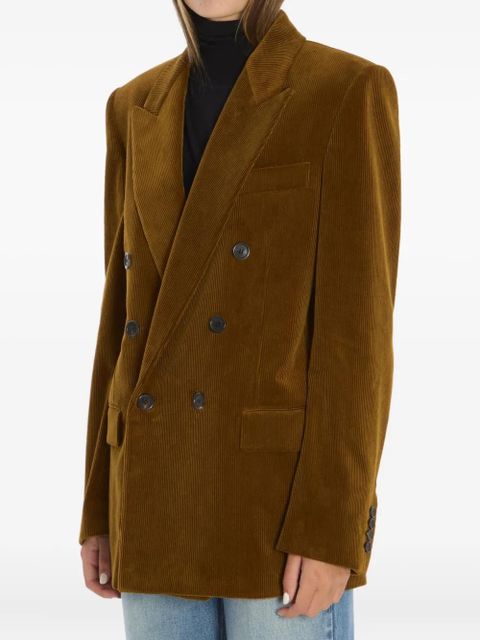 Saint Laurent corduroy double-breasted blazer - Brown - zdjęcie produktu nr 2