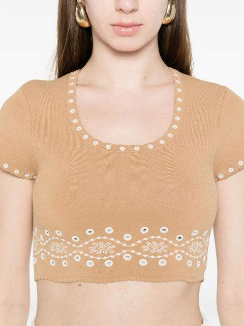 SANDRO cropped T-shirt - Neutrals