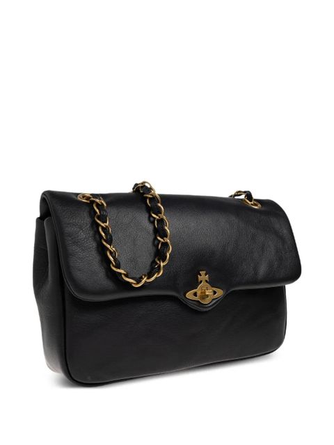 Vivienne Westwood Anita chain logo shoulder bag - Black
