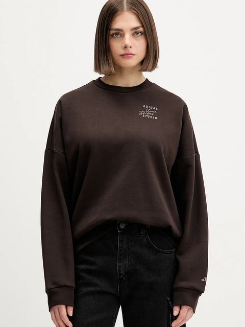 adidas bluza damska kolor brązowy z nadrukiem KT0873 - zdjęcie produktu nr 1