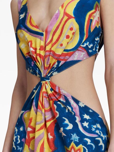 Marni star print midi dress - Blue