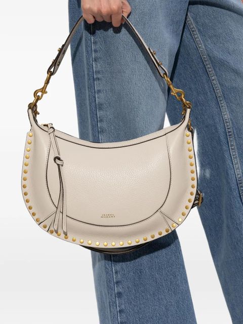 ISABEL MARANT Naoko studded leather shoulder bag - Neutrals