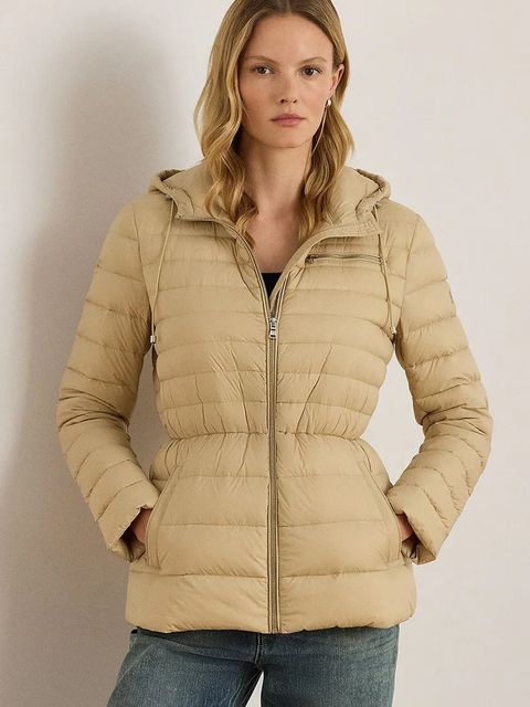 Lauren Ralph Lauren płaszcz kolor beżowy zimowa 297P04081