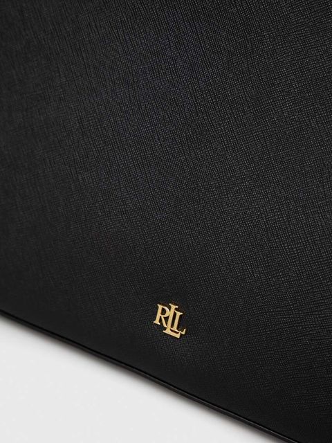 Lauren Ralph Lauren torebka skórzana kolor czarny