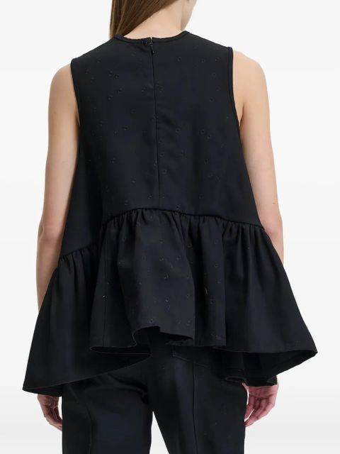 Cecilie Bahnsen Barbara embroidered top - Black