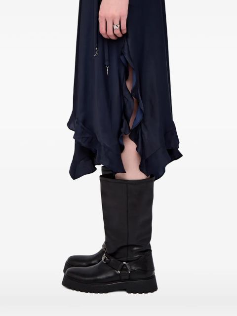 Zadig&Voltaire Jeto asymmetrical satin midi skirt - Blue