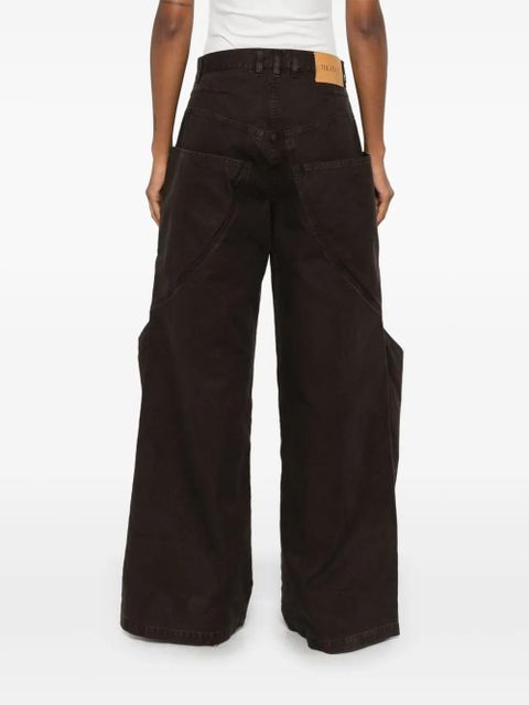 The Attico wide-leg trousers - Brown