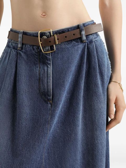 Dolce & Gabbana pleated slit maxi skirt - Blue