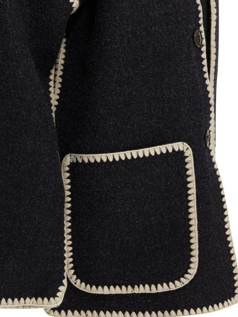 TOTEME fringe trim coat - Black