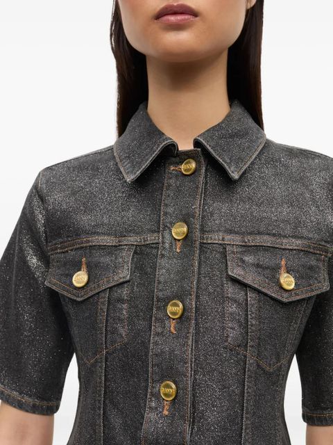 GANNI denim mini dress - Black