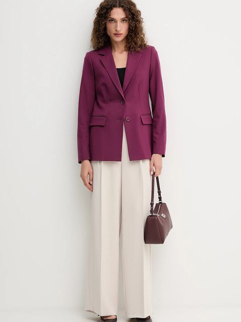 United Colors of Benetton marynarka kolor fioletowy jednorzędowa gładka 2L4HDW02W - zdjęcie produktu nr 2