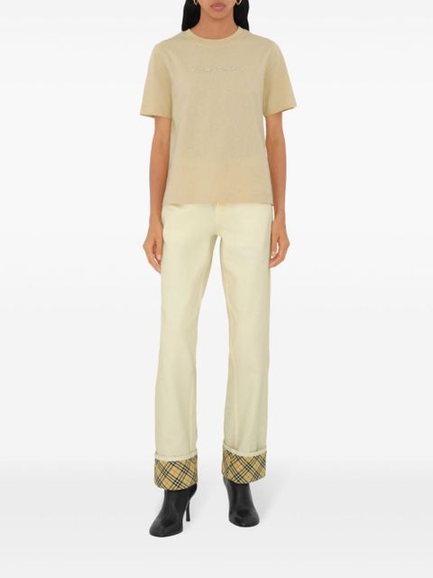 Burberry logo-embroidered cotton T-shirt - Neutrals - zdjęcie produktu nr 2
