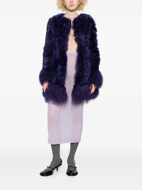 Miu Miu textured coat - Purple