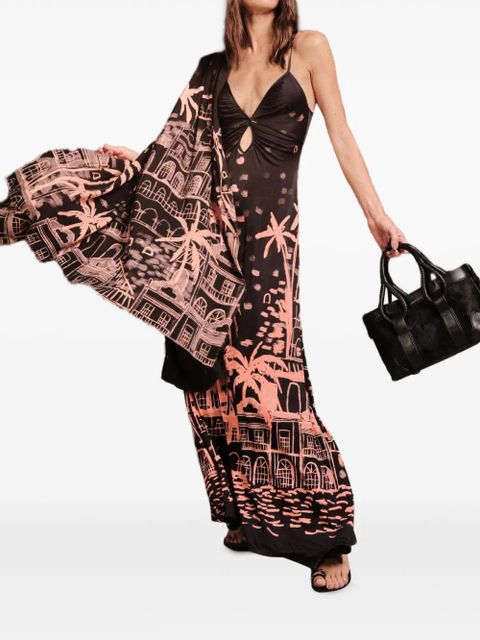Johanna Ortiz Nuestra Tierra cut-out printed maxi dress - Black