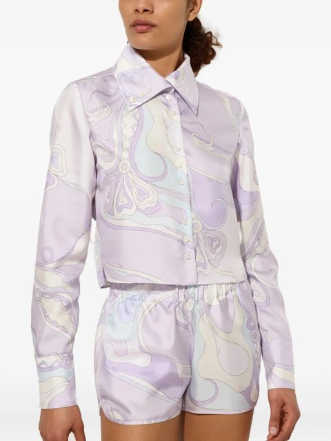 PUCCI Orchidee-print silk shirt - Purple