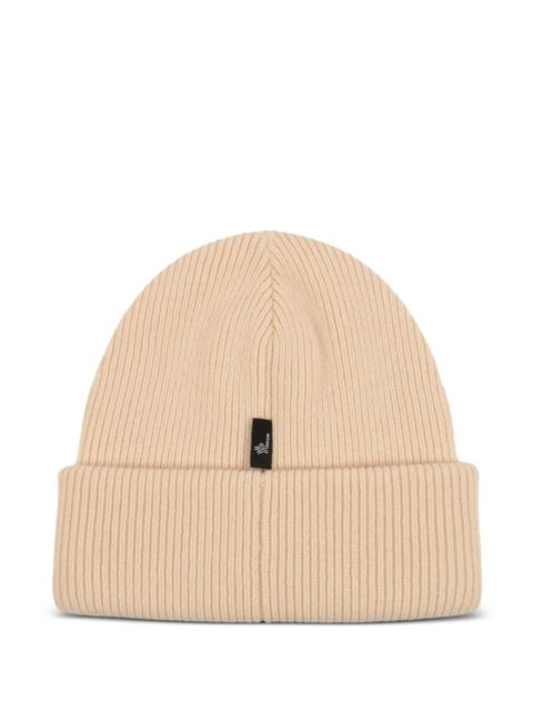 Moncler Grenoble ribbed logo-patch beanie hats - Neutrals
