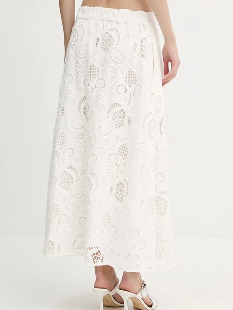 Guess spódnica bawełniana DOMITILLE kolor biały midi prosta W5GD63 WH521