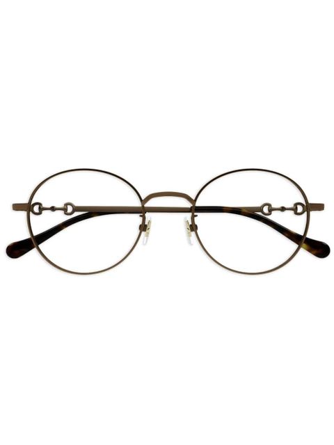 Gucci Eyewear round-frame glasses - Brown - zdjęcie produktu nr 1