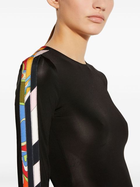 PUCCI contrast-trim long-sleeve top - Black