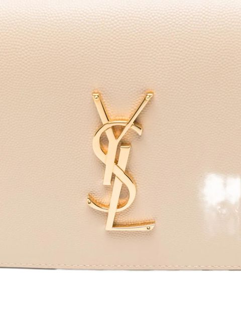 Saint Laurent logo-plaque clutch bag - Neutrals