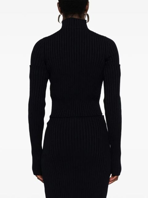 Balenciaga ribbed long-sleeve sweater - Blue