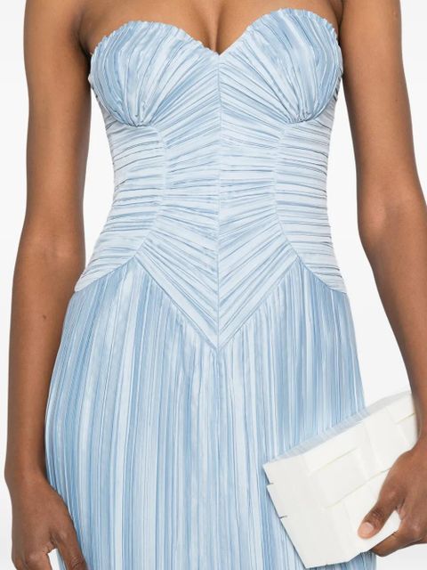 Cult Gaia sweetheart pleated dress - Blue