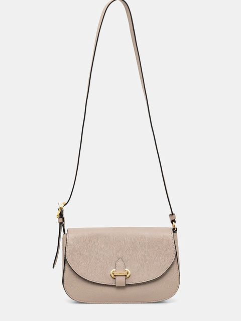 Pollini torebka skórzana kolor beżowy PC4404PP0N QC0 - zdjęcie produktu nr 1