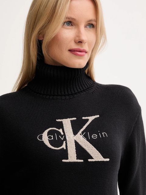 Calvin Klein Jeans sweter damski kolor czarny z golfem LV047D354G