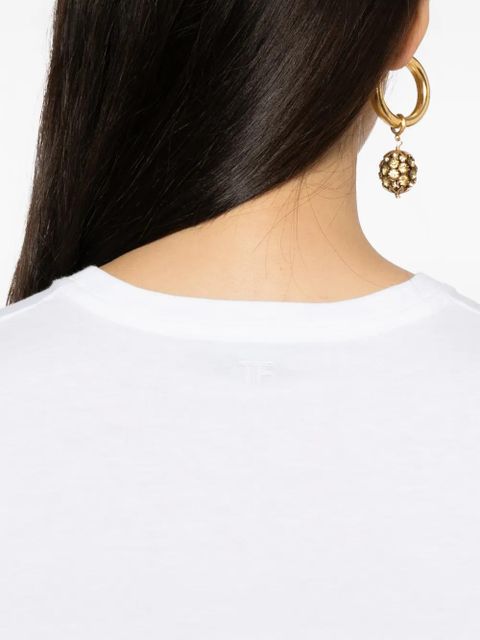 TOM FORD logo-embroidered cotton T-shirt - White