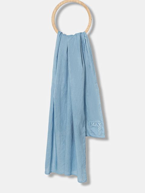 MAX&Co. szal bawełniany damski kolor niebieski gładki 2526546056200 - zdjęcie produktu nr 1