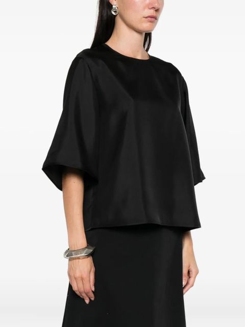 Róhe short-sleeve silk top - Black