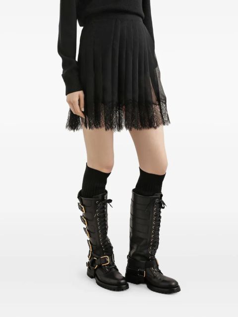 Dolce & Gabbana pleated lace mini skirt - Black