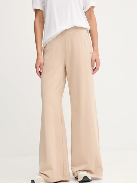 EA7 Emporio Armani spodnie dresowe damskie kolor beżowy gładkie AF13135.7W000462 - zdjęcie produktu nr 1