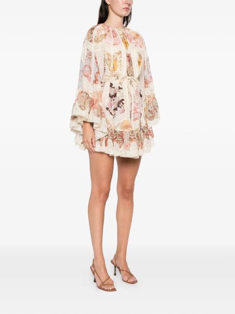 ZIMMERMANN Daylight lace-detail floral-print mini dress - Neutrals - zdjęcie produktu nr 2