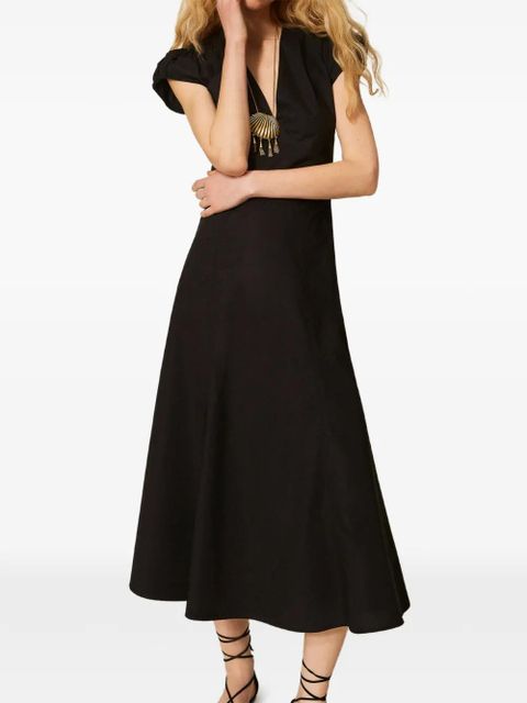 TWINSET V-neck open-back midi dress - Black - zdjęcie produktu nr 2