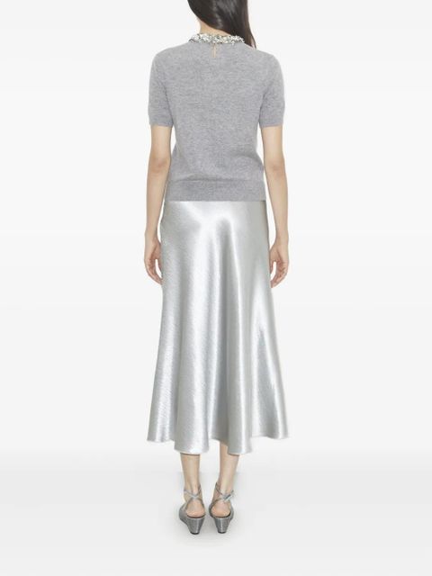 Tory Burch sequin-embellished short-sleeve top - Grey