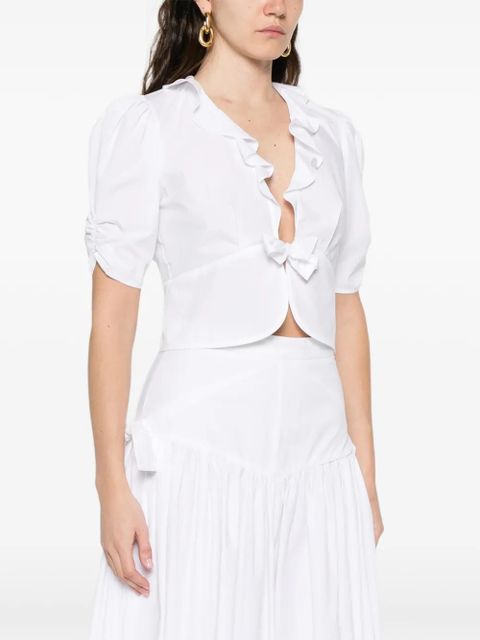 SANDRO ruffled-collar blouse - White