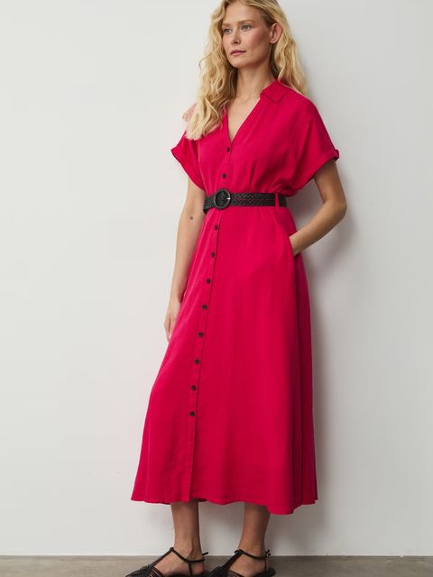 Medicine sukienka rozkloszowana z lnem - zdjęcie produktu nr 1