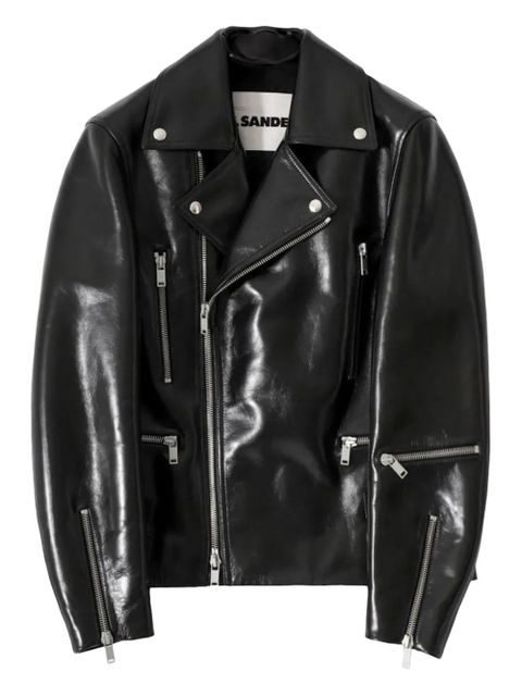 Jil Sander leather biker jacket - Black - zdjęcie produktu nr 1