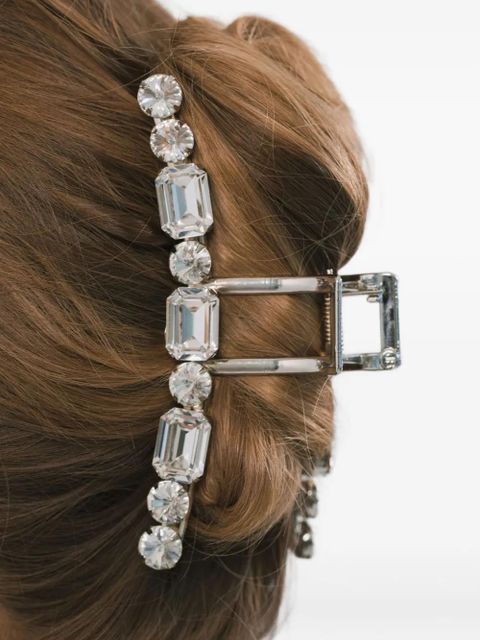 Jennifer Behr Justine crystal-embellished jaw clip - Silver