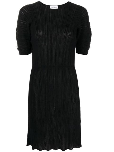 Ferragamo micro-pleated midi dress - Black - zdjęcie produktu nr 1