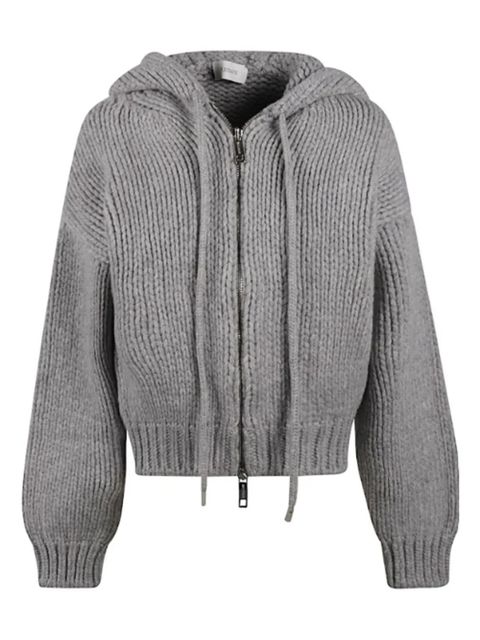 Sportmax hooded zip-up sweater - Grey - zdjęcie produktu nr 1