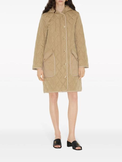 Burberry diamond-quilted hooded parka coat - Neutrals - zdjęcie produktu nr 2