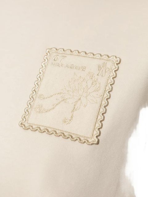 Moncler Grenoble embroidered-patch T-shirt - Neutrals