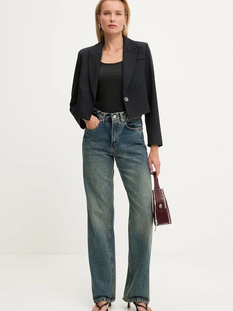 Answear.LAB marynarka kolor granatowy jednorzędowa