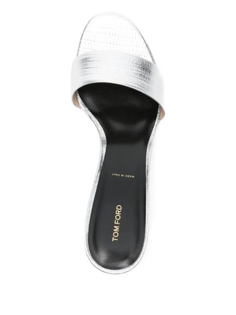 TOM FORD metallic-finish leather sandals - Silver