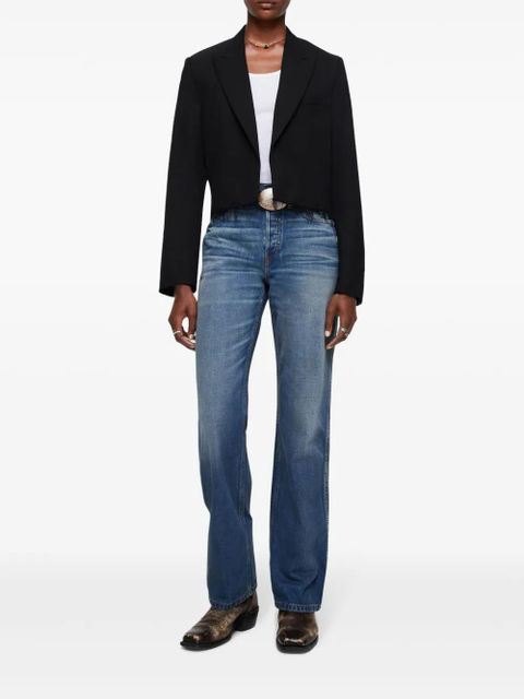 RE/DONE whiskered high-rise straight jeans - Blue